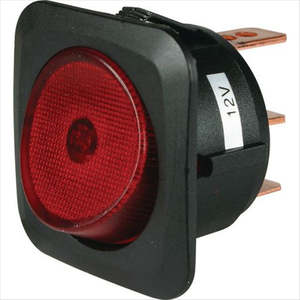 Rocker Switch On/Off SPST 12V Red Illuminated (Contacts Rated 25A @ 12 ACX3765BL