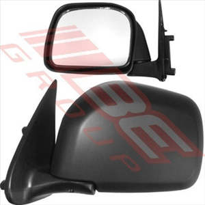 MIRROR - CNR MOUNTED - MANUAL - L/H - BLK - TOYOTA HILUX 4WD 1999-01 8127016-57G