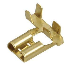 Battery: Narva Crimp Terminal Flag Female Blade Brass Terminal Entry 6.3 x 2.1mm Non Insulated 100Pk 56228