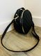 Black mini quilted circle bag