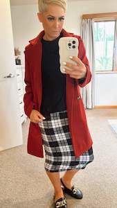 Skirts: Tartan pencil skirt
