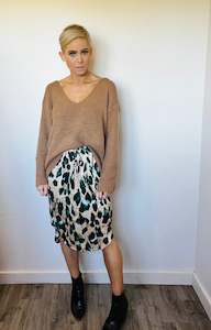 Skirts: Leopard print hi low skirt