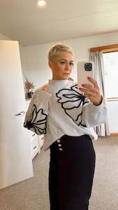 Sale Stuff: Butterfly pattern grey knit jumper