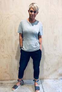 20 Tops: Side lace up top- marle grey