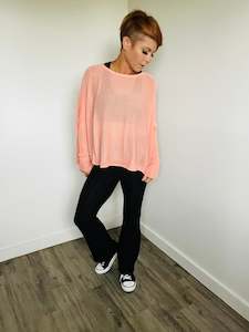 Knit Jumper Sale: Ribbed knit high waist flare pants