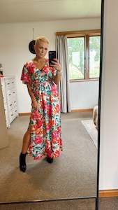 All Dresses Jumpsuits: Butterfly sleeve tie waist wrap dress