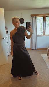 All Shorts: Satin high waist maxi skirt