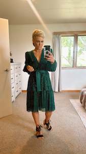 All Dresses Jumpsuits: Shimmering mock wrap dress