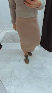 So Instyle Knit midi pencil skirt Mocha