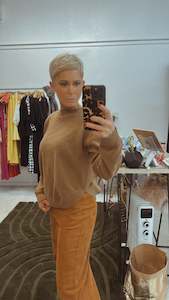 Knit Jumper Sale: Coffee waffle knit jumper