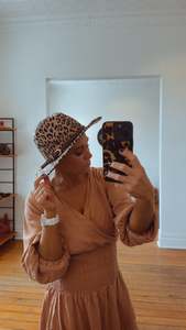 Accessories: Leopard Print Belted Fedora Hat