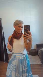 Ombre brick & charcoal scarf