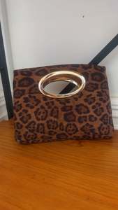 Bags: Leopard print clutch purse
