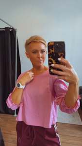 So Instyle Linen Viscose open back 3/4 sleeve top