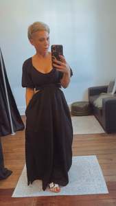 All Dresses Jumpsuits: Refuge Cut Away Black Cotton Maxi Dress