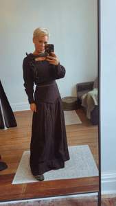 Refuge Boho cotton skirt black