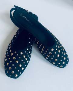 Shoes: Stud detail sling back flats