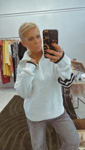 Refuge college zip jumper white