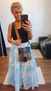 Square Black Leopard Print Crossbody Bag