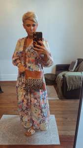 Accessories: Square Tan Leopard Crossbody Bag