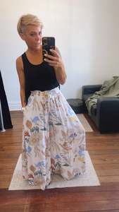 All Pants: So Instyle Enchanted Forest Wide Leg Pants Cream