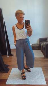 All Pants: Denim colour lightweight culottes