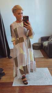 So Instyle Newspaper Print Tie Back Dress