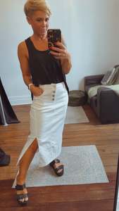 All Shorts: So Instyle Cotton Drill Split ALine Skirt