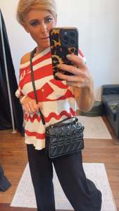 Accessories: Black Quilted Detail Crossbody Bag