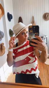 Accessories: White Belted Fedora Hat