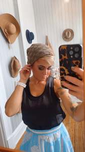 Fur Lined Waffle Knit Slouch Beanie Khaki