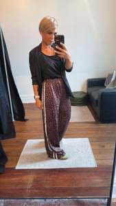 Leopard Print Side Panel Wide Leg Pants