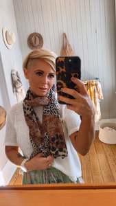 Accessories: Leopard Print Brown Lightweight Scarf
