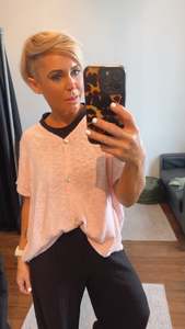 Tops: Pink Button Through Knit Cardi Top