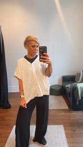 White Button Through Knit Cardi Top