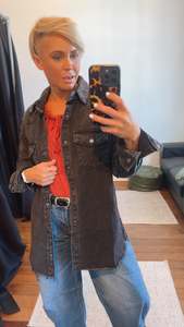 Tops: Vintage Black Boyfriend Denim Shacket