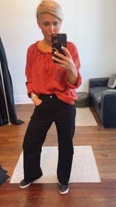 Black Wide Leg Stretch Jeans