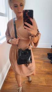 Accessories: Drawcord PU Crocodile Crossbody Bag