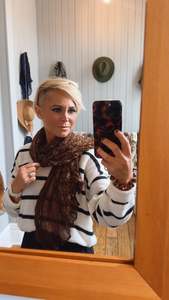 Crinkle Floral Print Brown Scarf