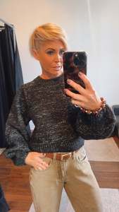 Blouson Sleeve Knit Jumper Black