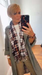 Accessories: Brown Check Polarfleece Scarf