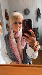Accessories: Rose Pink Ombre Crinkle Scarf