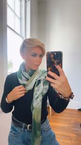 Green Print Scarf