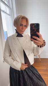 Millie Faux Leather Jacket Cream