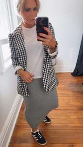 Lux Wool Knit Skirt Blue