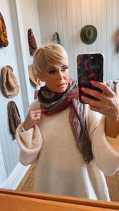 Bordeaux & Grey Ombre Crinkle Scarf