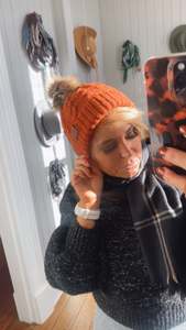 Rust Pom Pom Beanie