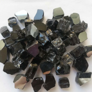 Black Reflective Fire Glass
