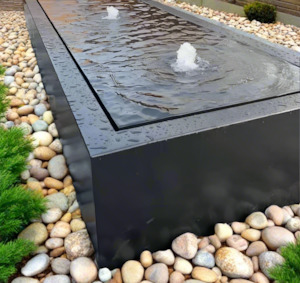 Garden Features: The Hanmer Double Table Top Water Feature Black