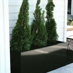 Powdercoated Planters: Black Powder Coated Trough 1400